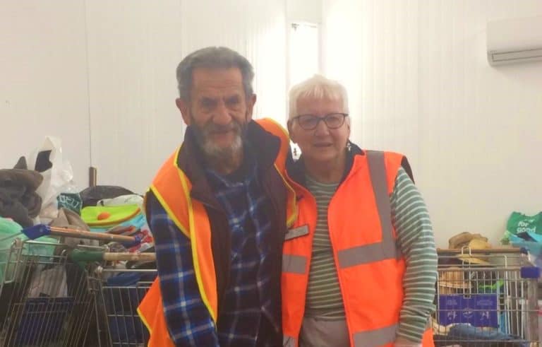 volunteers at the City Mission Op Shops Sorting Warehouse in Moonah
